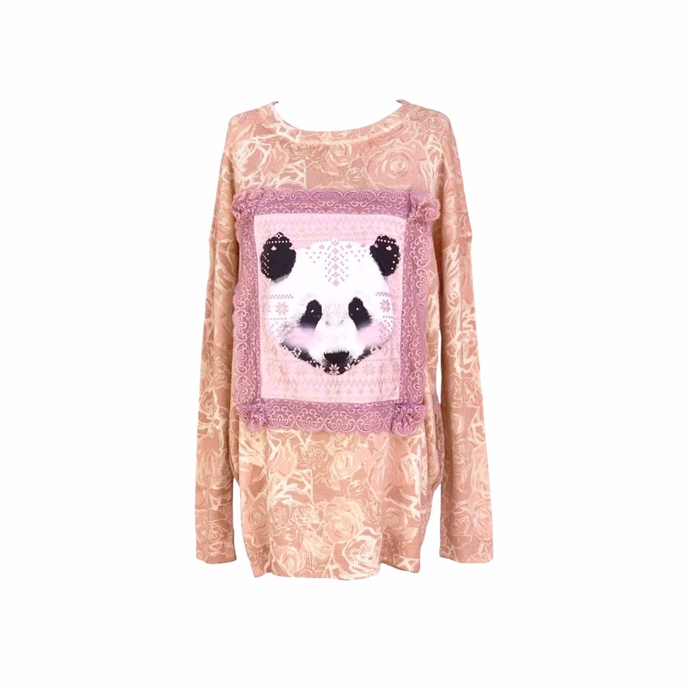 custom reworked panda sweater a mariko&michael original